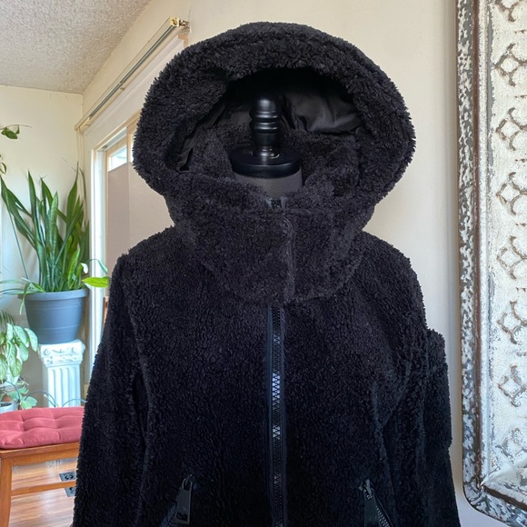 SAM Boucle Faux Shearling Nala Outdoor Coat Water Resistant Bomber Jacket - Picture 11 of 16